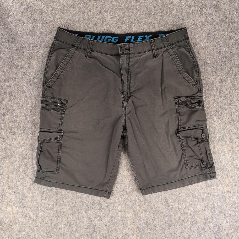 Plugg Shorts Mens 36 Gray Cargo Stretch Canvas Utility Pockets Casual Summer